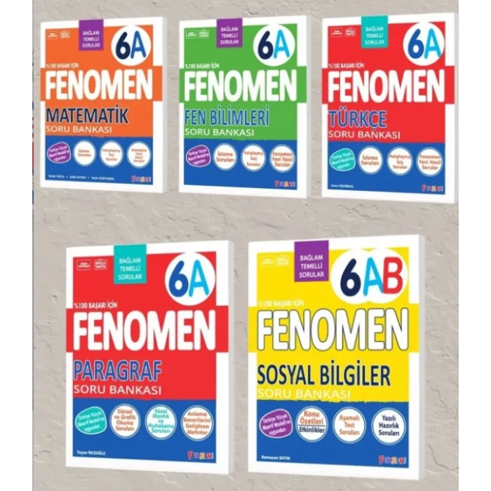 Fenomen Yayınları 6. Sınıf A Soru Bankaları Seti 5Lİ