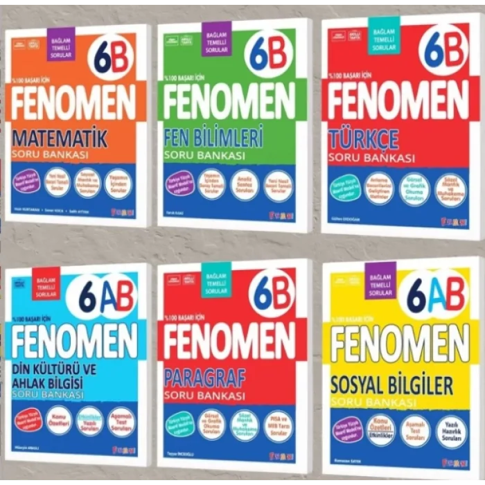 Fenomen Yayınları 6. Sınıf B Soru Bankaları Seti 6lı