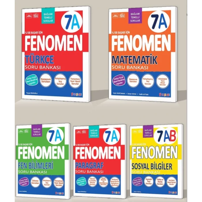 Fenomen Yayınları 7. Sınıf A Soru Bankaları Seti 5Lİ