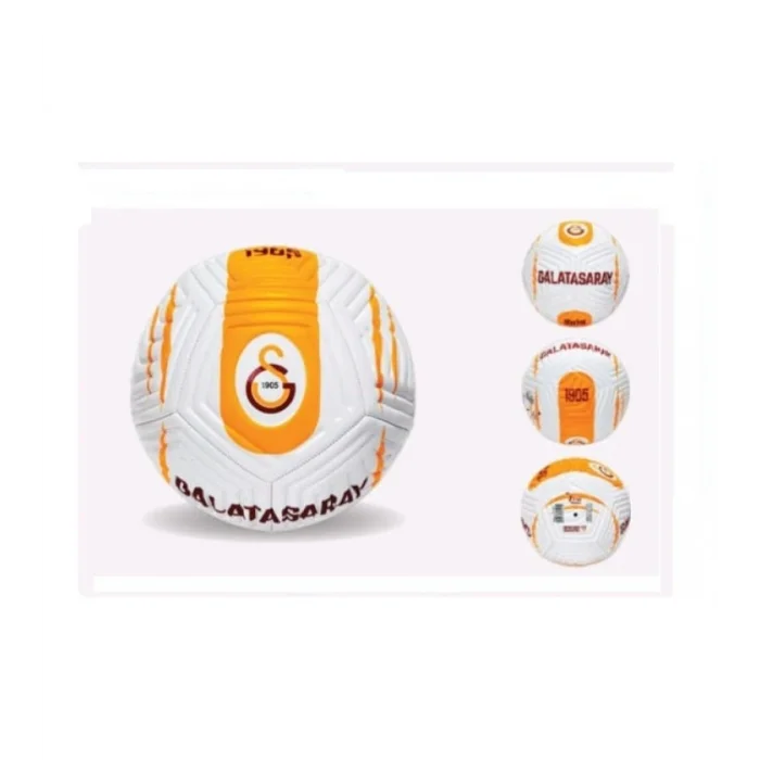 Galatasaray Lisanslı Futbol Topu - Beyaz Sarı Şeritli