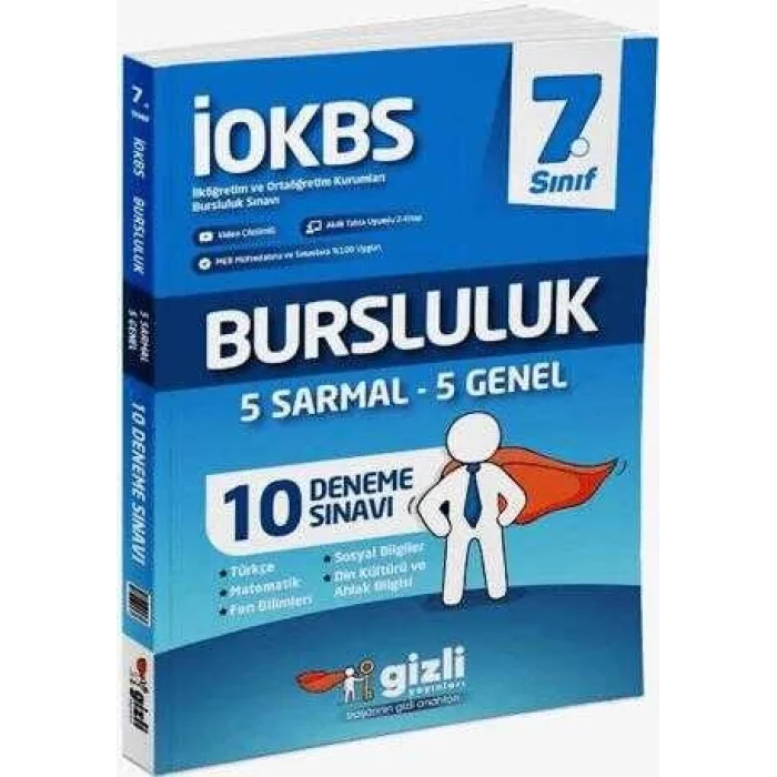 Gizli Yayınları 7. Sınıf İokbs Bursluluk 10 Deneme Sınavı