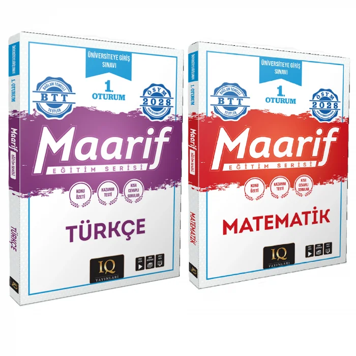 IQ Yayınları 2028 TYT Maarif Eğitim Serisi 1. Oturum TÜRKÇE + MATEMATİK