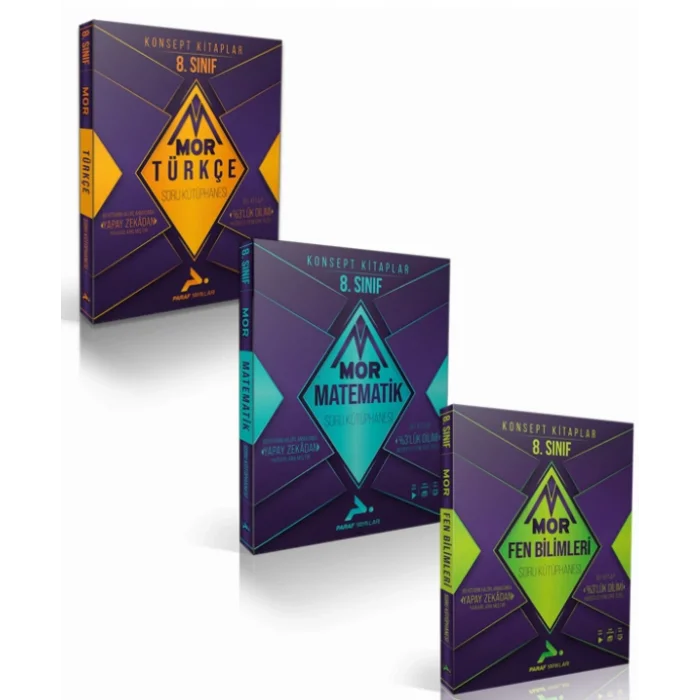 Paraf Yayınları 8. Sınıf Mor Türkçe, Matematik, Fen Bilimleri Soru Kütüphanesi (3 kitap) - 1 Paraf Yayınları Paraf Yayınları 8. Sınıf Mor Türkçe, Matematik, Fen Bilimleri Soru Kütüphanesi (3 kitap)