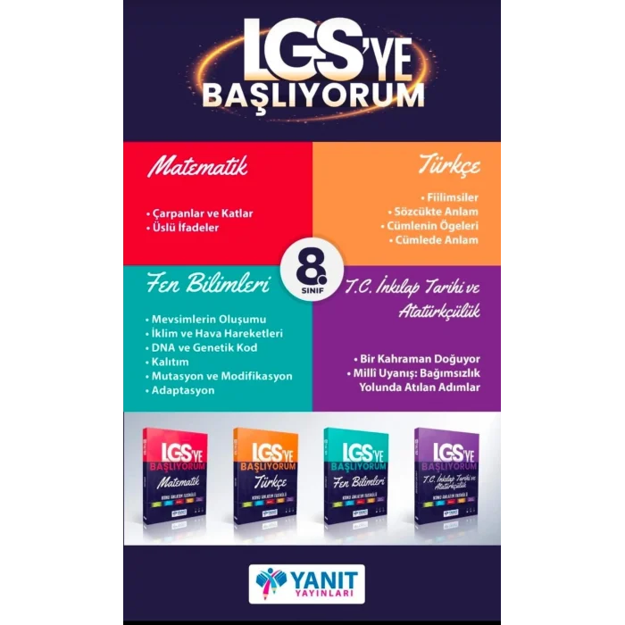 YANIT YAYINLARI lgs ye başlıyorum seti yanıt yayınları ÇIKMIŞ SORULAR HEDİYELİ