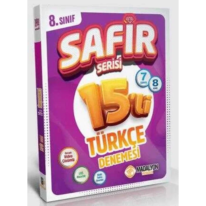 Madalyon Yayınları Safir 8. Sınıf Türkçe Branş Deneme 15`li
