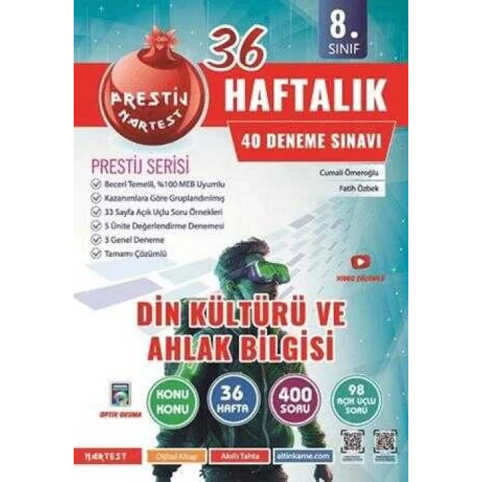 Nartest Yayınevi 8. Sınıf Haftalık Din Kültürü Ve Ahlak Bilgisi Denemeleri