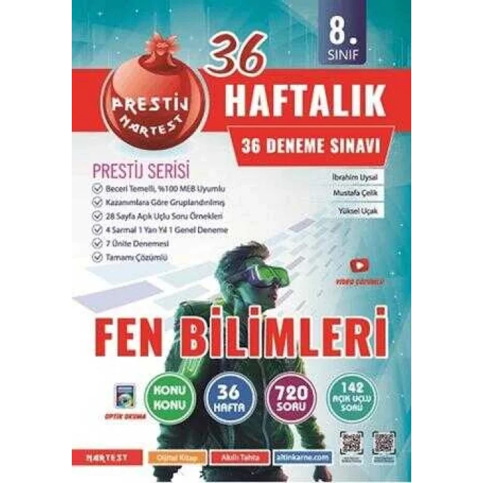 Nartest Yayınevi 8. Sınıf Haftalık Fen Bilimleri Denemeleri