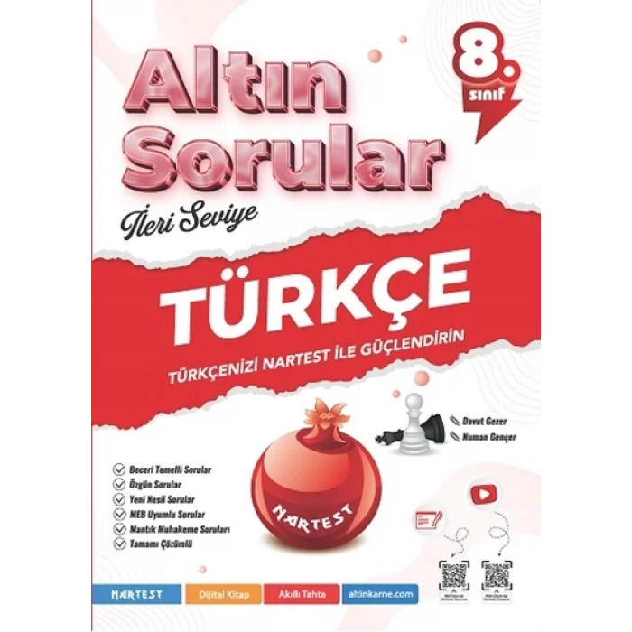 Nartest Yayınları 8. Sınıf Altın Sorular Türkçe Soru Bankası