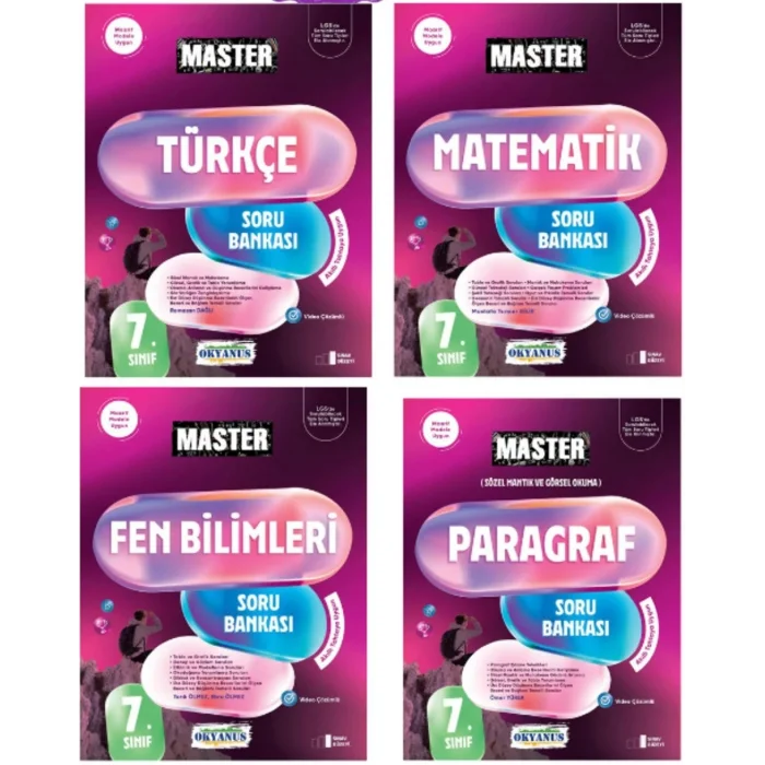 Okyanus Yayınları Okyanus 7.Sınıf Master Türkçe-Matematik-Fen Bilimleri-Paragraf Soru Bankası Maarif Modeline Uygun