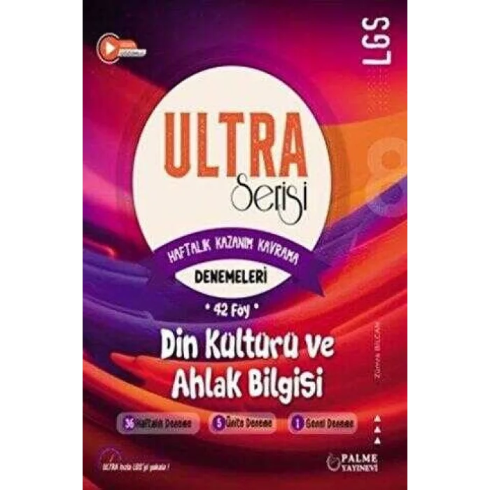 Palme Yayınları Ultra Serisi 8.Sınıf Din Kültürü ve Ahlak Bilgisi Deneme Kitabı 42 Föy