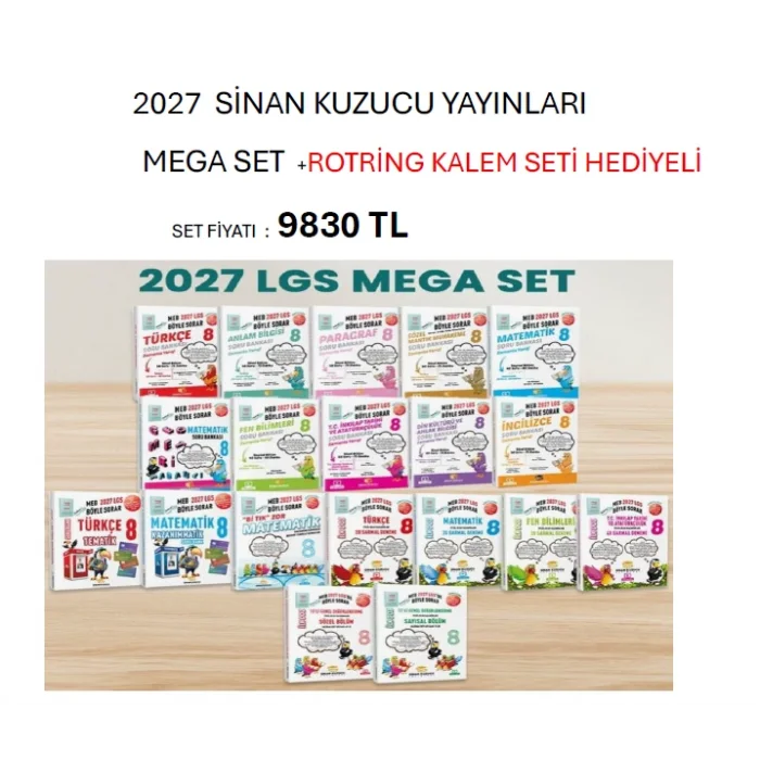 Sinan Kuzucu 2027 LGS MEGA SET+rotring kalem set hediyeli