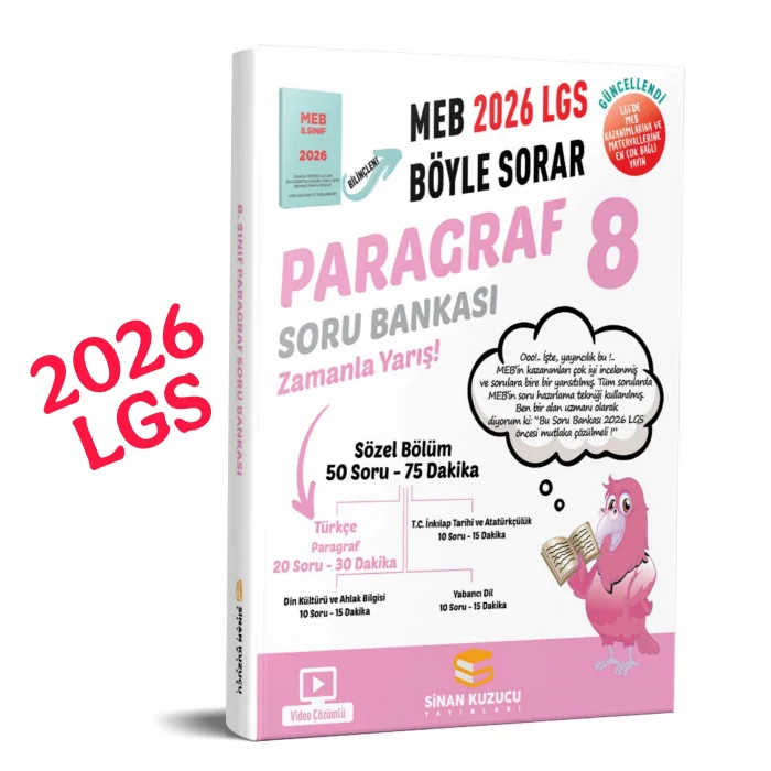sinan kuzucu 8. Sınıf 2026 Lgs Meb Böyle Sorar PARAGRAF Soru Bankası Video Çözümlü