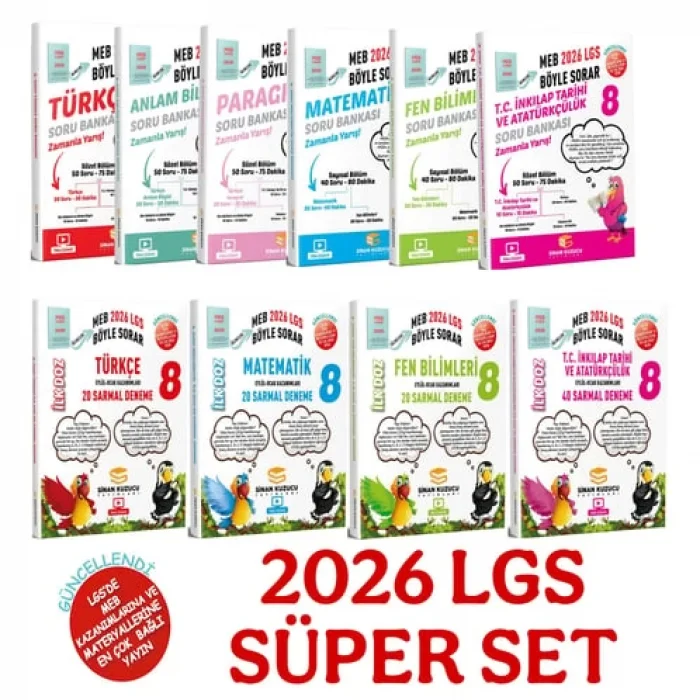 sinan kuzucu lgs 8 sınıf soru bankası vre deneme seti SÜPER SET ( 2026 - LGS )