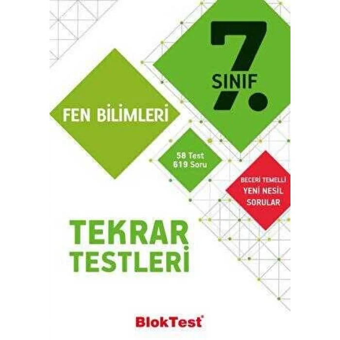 Tudem Yayınları - Bloktest 7. Sınıf Fen Bilimleri Tekrar Testleri