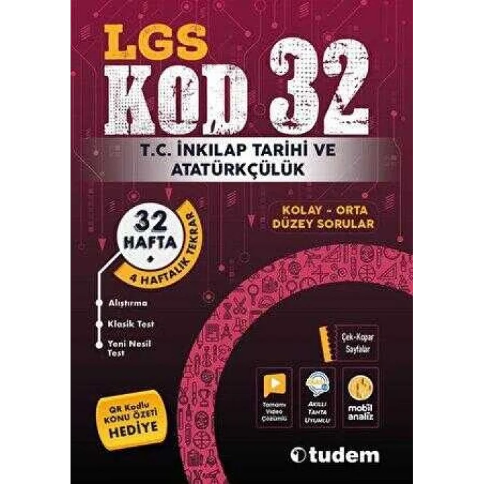 Tudem Yayınları Lgs Kod 32 İnkılap Tarihi Ve Atatürkçülük