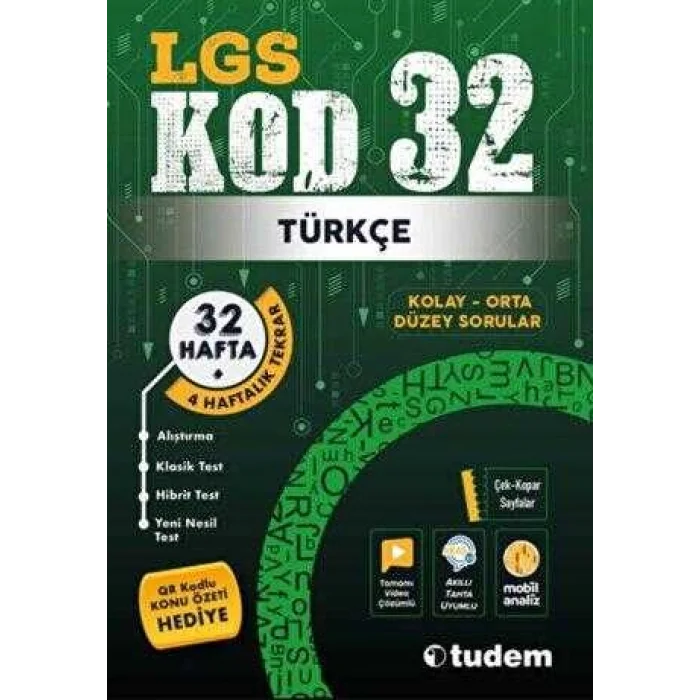 Tudem Yayınları Lgs Kod 32 Türkçe Tudem Yayınları