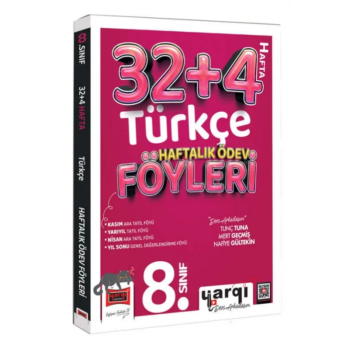 Yargı Ders Arkadaşım 8.Sınıf Türkçe 32+4 Haftalık Ödev Föyleri