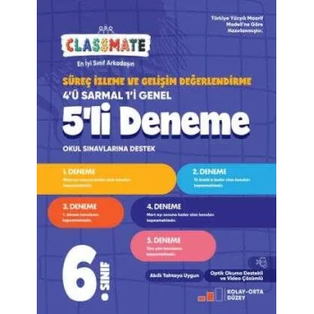 6. Sınıf Classmate Süreç İzleme ve Gelişim Değerlendirme 5`li Deneme