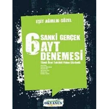 Okyanus Yayınları AYT Eşit Ağırlık Sözel 6 Deneme Sanki Gerçek