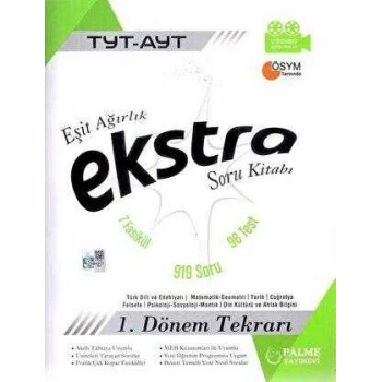 Palme Yayınları Palme YKS TYT AYT Eşit Ağırlık Ekstra Soru Kitabı 1. Dönem Tekrarı