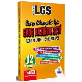 Kurul Yayıncılık 8. Sınıf LGS Kursa Gitmeyenler İçin Evde Hazırlık Seti Konu Anlatımlı Soru Bankası