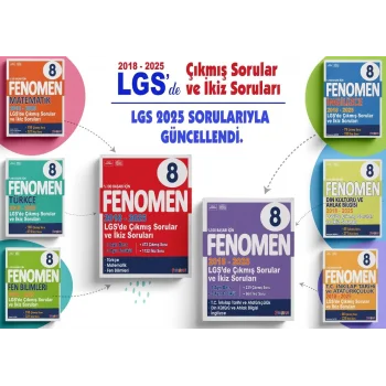 FENOMEN 8 LGS ÇIKMIS SORULAR VE IKIZ SORULARI SETI (6 KITAP) (2018-2025)