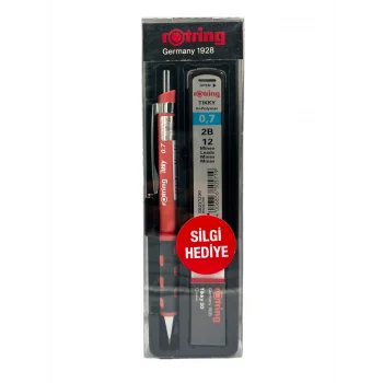 Rotring Tikky 0.7 Versatil Kalem Seti Kırmızı (Uç + Silgi + Kalem)
