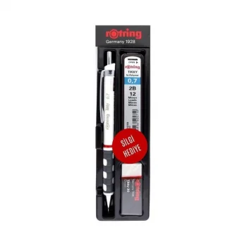 Rotring Tikky 0.7 Versatil Kalem Seti Beyaz (Uç + Silgi + Kalem)