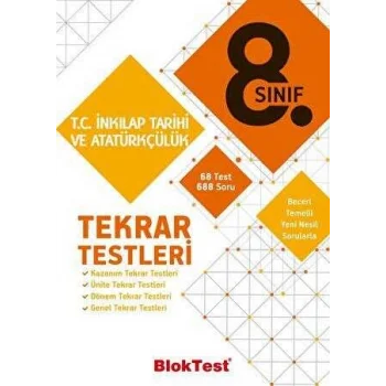 8.SINIF BLOKTEST T.C İNKILAP TAR.TEKRAR TESTLERİ