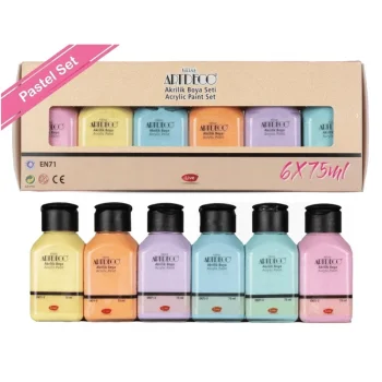Artdeco Akrilik Boya 6x75ml Pastel Renkler