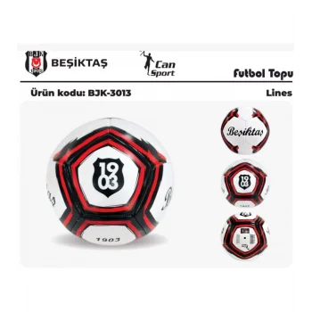 Beşiktaş Lisanslı Futbol Topu - Siyah Beyaz Şeritli