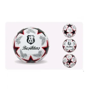 Beşiktaş Lisanslı Futbol Topu - Siyah Beyaz Yıldızlı