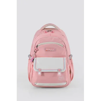 ÇÇS Çanta Düz Pembe Beyaz Okul Çantası