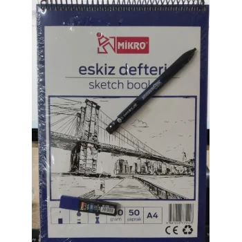 eskiz defteri A4 kalem uç seti hediyeli