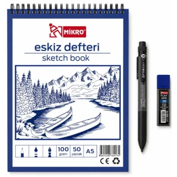 eskiz defteri A5 kalem uç seti hediyeli