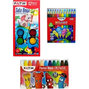 FATİH 12 Lİ 3 LÜ BOYA SETİ