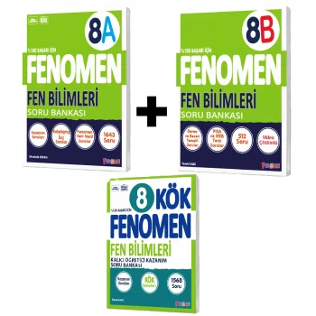 Fenomen 8. Sınıf Fen Bilimleri Soru Bankaları Seti ( A - B - Kök)
