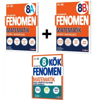 Fenomen 8. Sınıf Matematik Soru Bankaları Seti ( A - B - Kök)