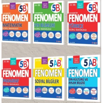 Fenomen Yayınları 5. Sınıf B Soru Bankaları Seti 6 Kitap