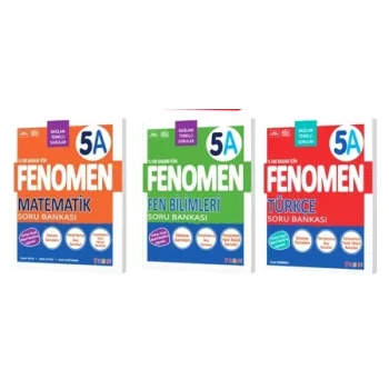 Fenomen Yayınları 5. Sınıf Matematik-Türkçe-Fen A Soru Bankaları