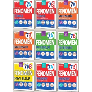 Fenomen Yayınları 7. Sınıf 9lu Tüm Dersler Soru Bankaları Seti
