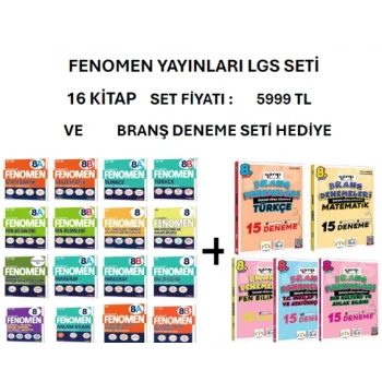 full set Fenomen Yayınları 8. Sınıf Soru Bankaları Full Set (16 kitap)+BRANŞ DENEME SETİ HEDİYE