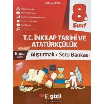 Gizli Yayınları 8. Sınıf İnkılap Tarihi ve Atatürkçülük Alıştırmalı Soru Bankası