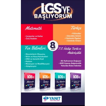YANIT YAYINLARI lgs ye başlıyorum seti yanıt yayınları ÇIKMIŞ SORULAR HEDİYELİ