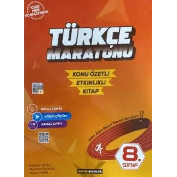 Maraton Yayıncılık 8. Sınıf Türkçe Maratonu Konu Özetli - Etkinlikli Kitap