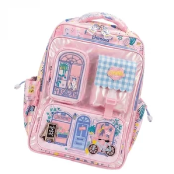 Chimola Pembe Desenli Okul Çantası