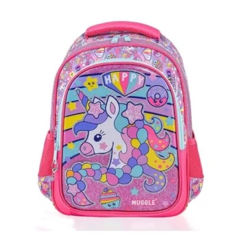 Muggle Okul Çantası Happy Unicorn Pembe Mu 6443 / Muggle