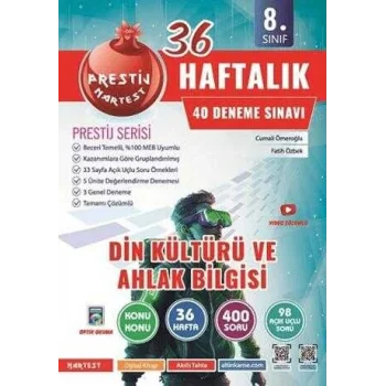 Nartest Yayınevi 8. Sınıf Haftalık Din Kültürü Ve Ahlak Bilgisi Denemeleri