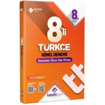 Talentteam Yayıncılık 8. Sınıf Türkçe 8`Li Genel Deneme