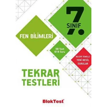 Tudem Yayınları - Bloktest 7. Sınıf Fen Bilimleri Tekrar Testleri